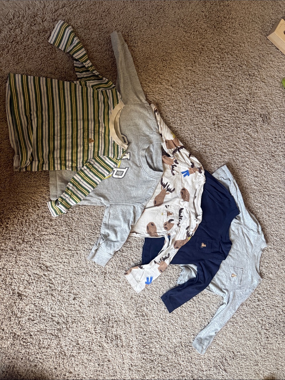 Gap Baby pack of 5 Baby Boy Long-Sleeve Mix: Stripes, Navy & Animal Print